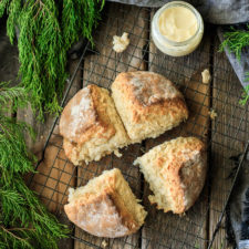 loaf of boxty bread on a cooling rack
