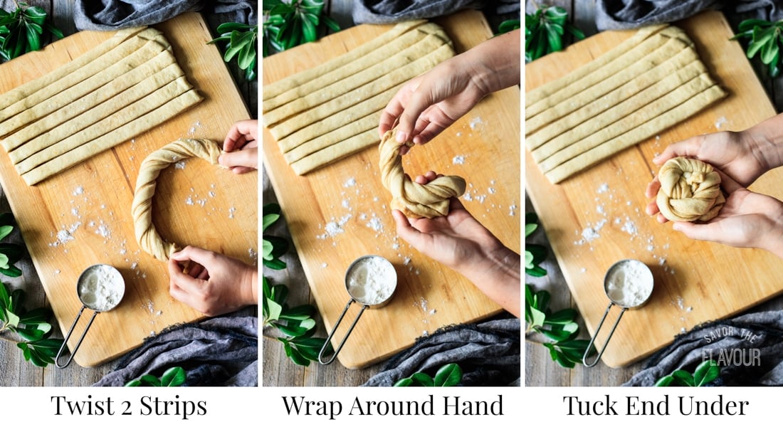 shaping Swedish cardamom buns