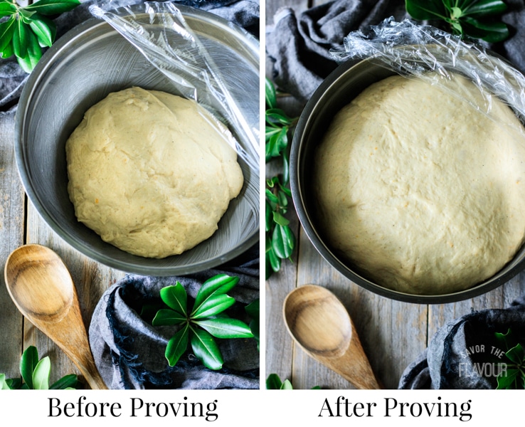 proving the dough for Swedish cardamom buns