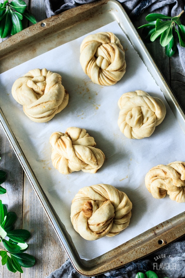 Swedish cardamom buns before baking