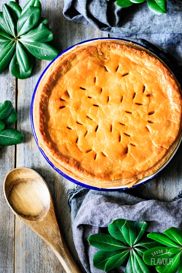 minced beef pie after baking