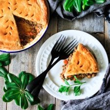 slice of minced beef pie on a plate