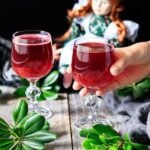 two glasses of raspberry cordial