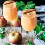 two glasses of caramel apple mocktail