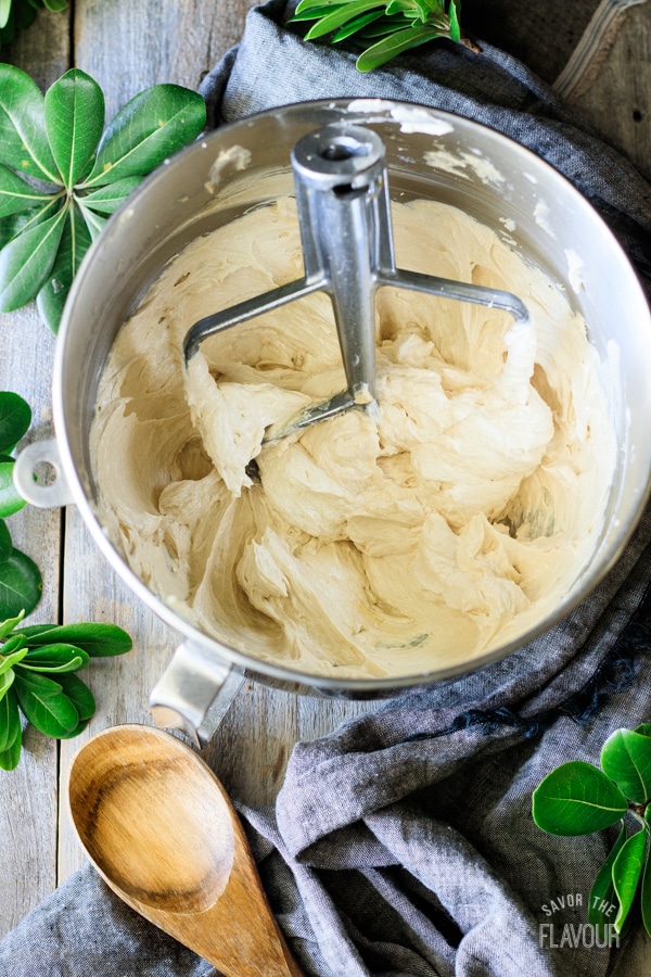 eggs added to maple walnut bundt cake batter