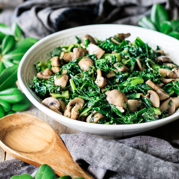 Kale with Mushrooms Savor the Flavour