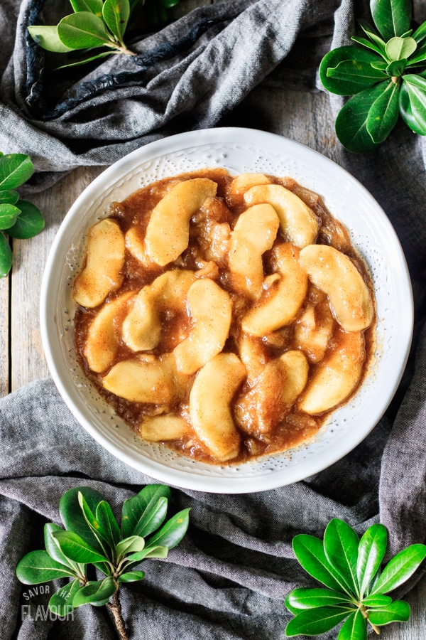 bowl of fried apples