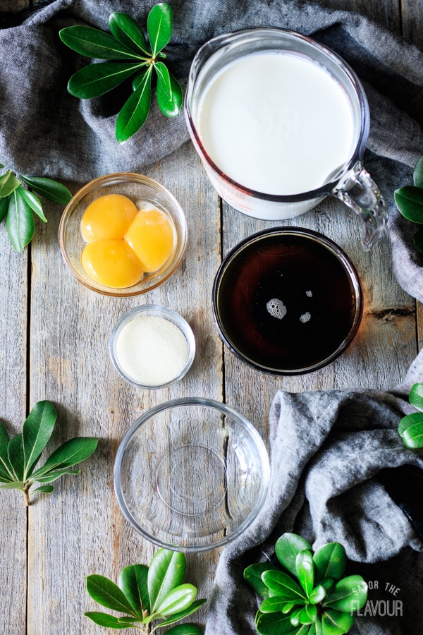 ingredients for maple mousse