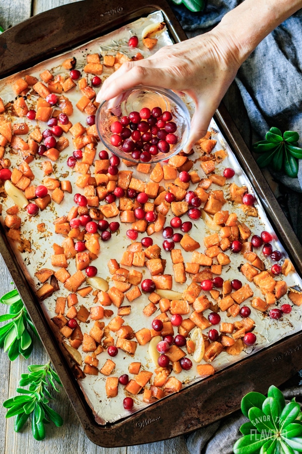 Roasted Sweet Potatoes with Cranberries | Savor the Flavour