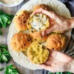 holding one of the Cornish saffron buns cut in half