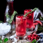 two glasses of sparkling cranberry mocktail