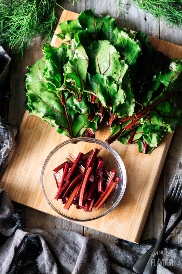 beet greens and stems