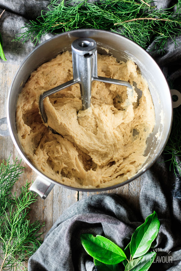 mixed dough for Hawaiian sweet rolls