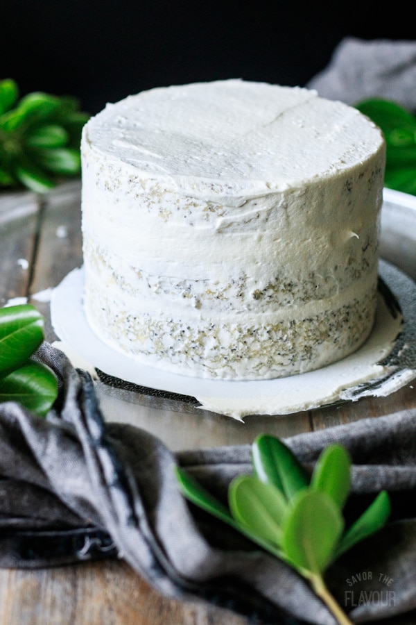crumb coated lemon poppy seed cake