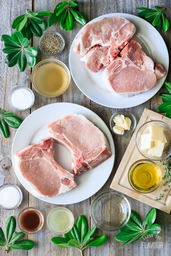ingredients for seared pork chops