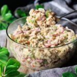holding a spoonful of Sicilian tuna salad