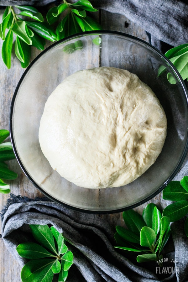 dough in a greased bowl