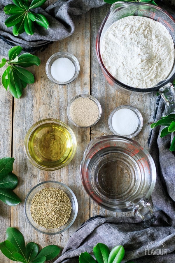 ingredients for rosemary bread