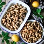two dishes of boiled peanuts