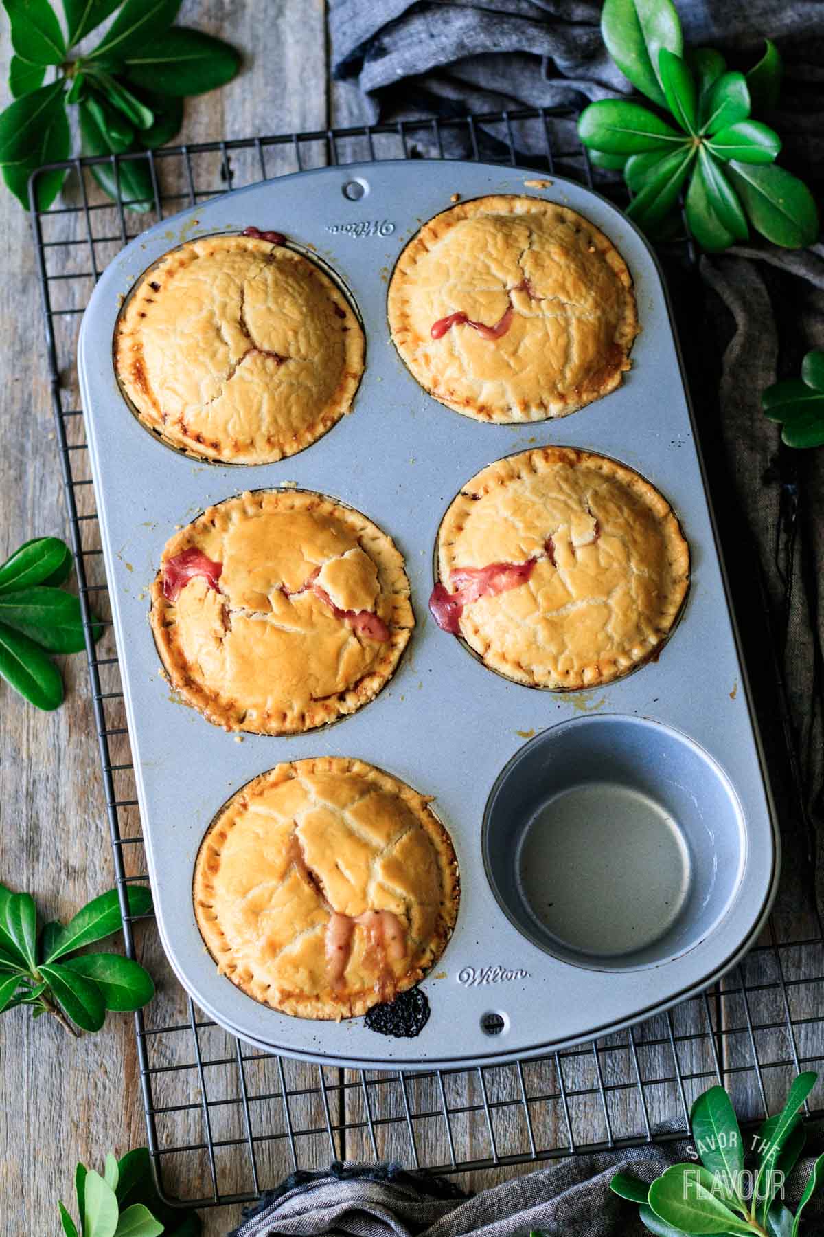 baked turkey cranberry pies in the muffin tin