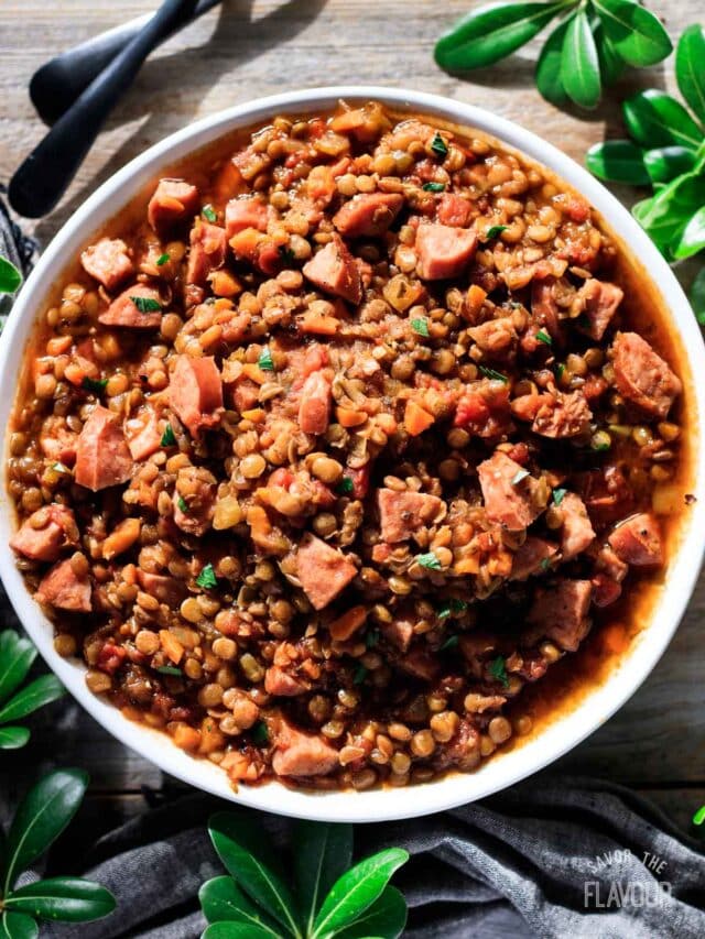 Lentil and Sausage Stew Savor the Flavour
