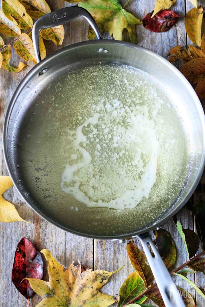 melted butter in a skillet