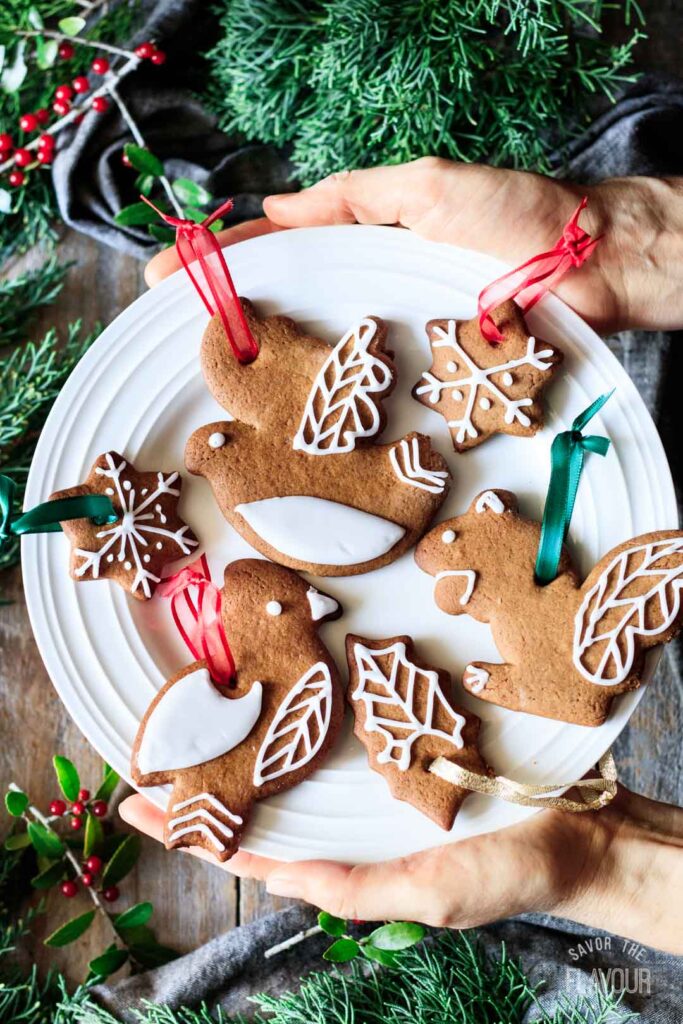 Edible Gingerbread Cookie Ornaments | Savor the Flavour