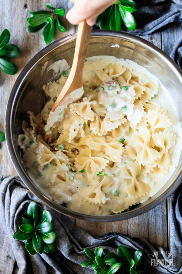 Creamy Bow Tie Pasta with Ham and Peas Savor the Flavour