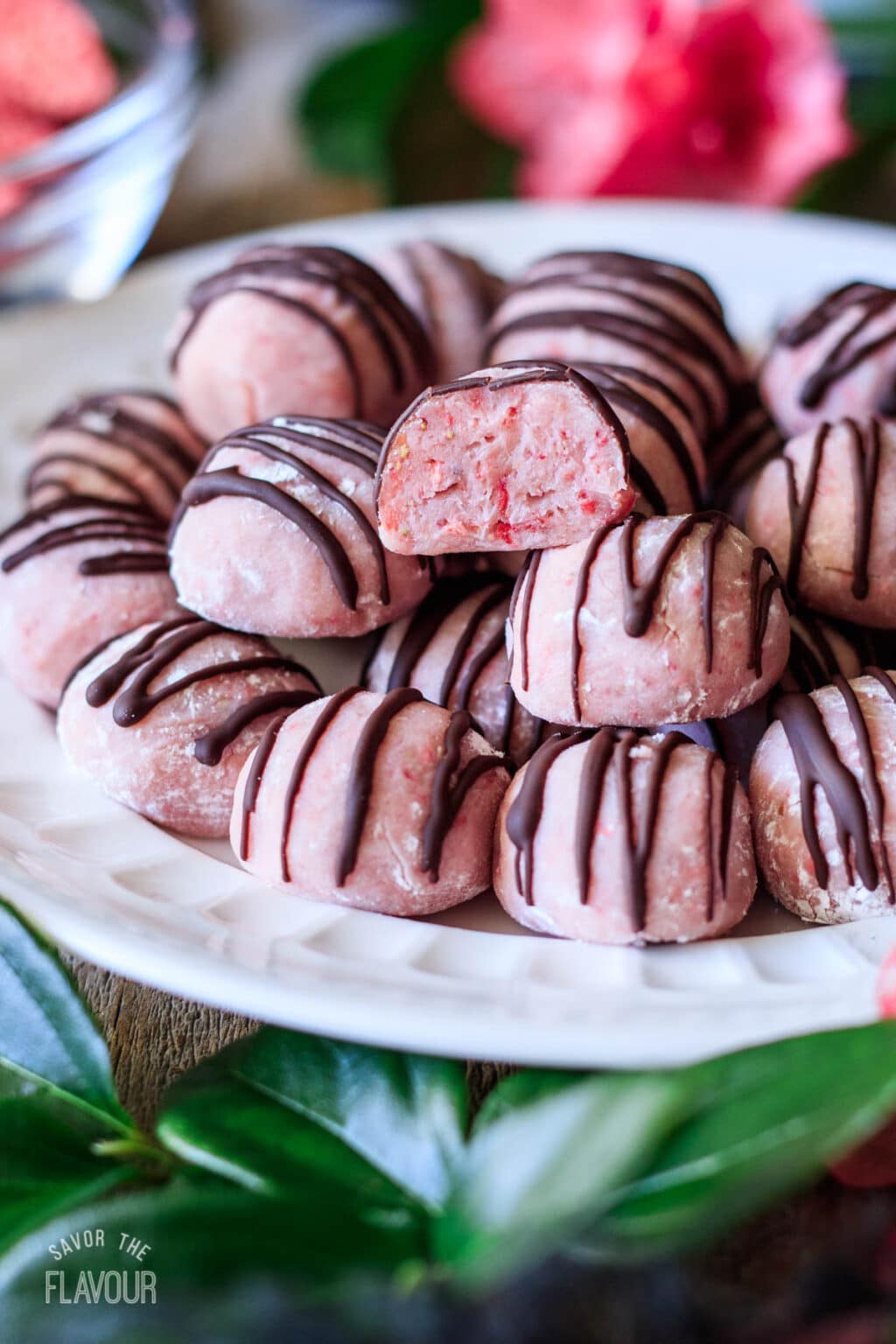 White Chocolate Strawberry Truffles Savor the Flavour