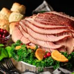 spiral ham on a platter