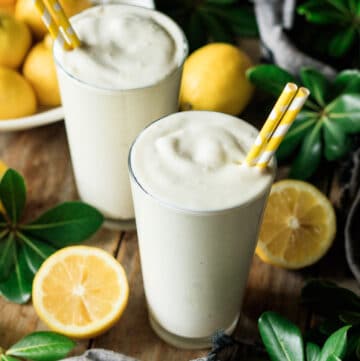 two glasses of Chick-fil-A frosted lemonade