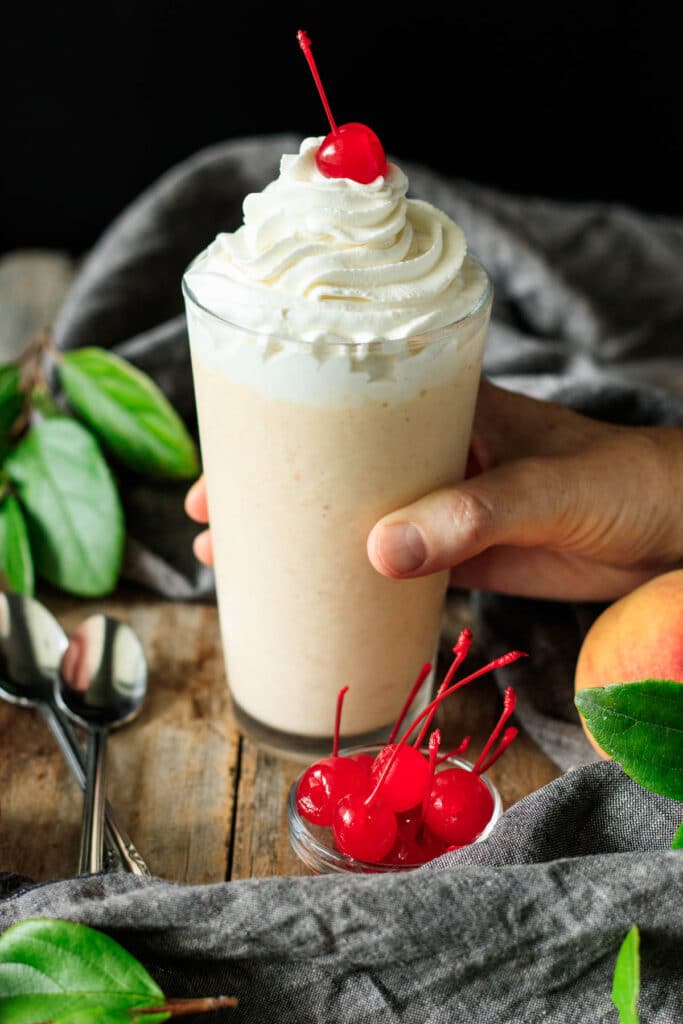 Copycat ChickfilA Peach Milkshake Savor the Flavour