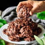 person holding a no bake cookie