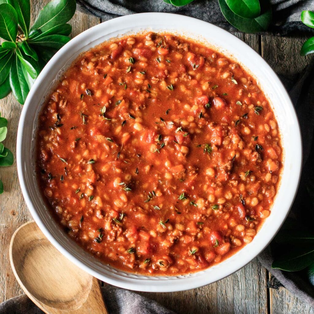 Hamburger Barley Soup - Savor the Flavour