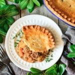 slice of meat pie made with hot water crust