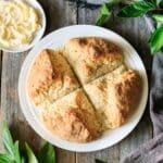 baked boxty bread on a white plate