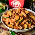 bowl of Panda Express mushroom chicken