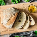 sliced Greek olive bread