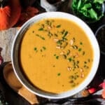 bowl of pumpkin sweet potato soup