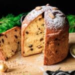 panettone on a cutting board