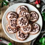 plate of chocolate peppermint cookies