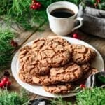 plate of vegan gingersnap cookies