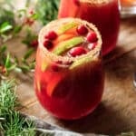 glass of winter sangria