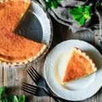 slice of buttermilk pie on a white plate