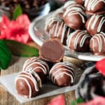 coffee truffles on a piece of wax paper