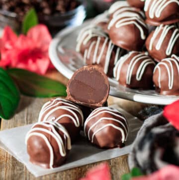 coffee truffles on a piece of wax paper