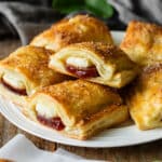 white plate of pastelitos de guayaba.