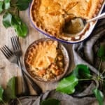 slice of dingle pie on a plate with two forks.