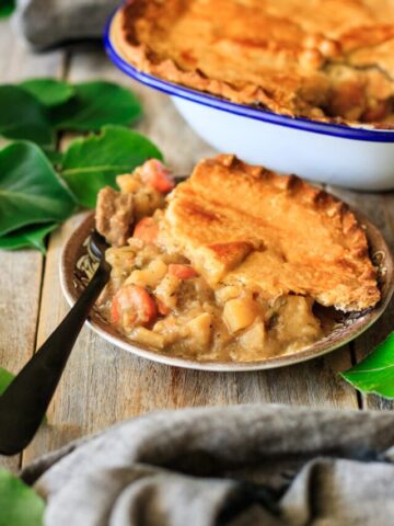 slice of dingle pie with a fork.