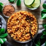 bowl of oven roasted kernel corn.